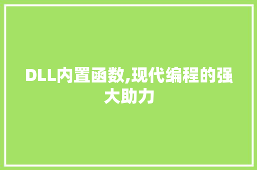 DLL内置函数,现代编程的强大助力 百度SEO