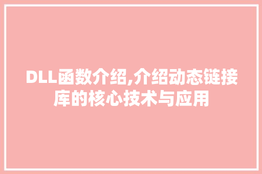 DLL函数介绍,介绍动态链接库的核心技术与应用 百度SEO