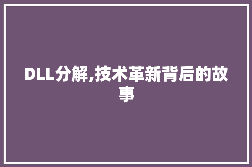 DLL分解,技术革新背后的故事 搜狗SEO