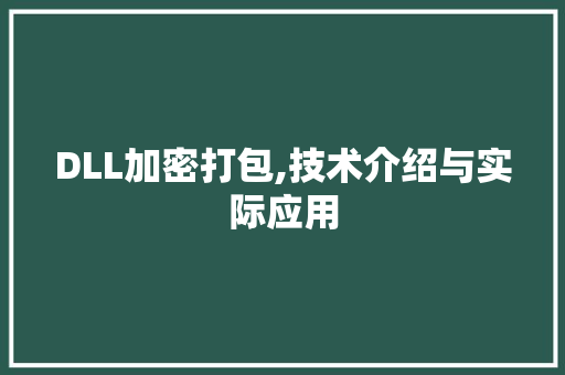 DLL加密打包,技术介绍与实际应用 神马SEO