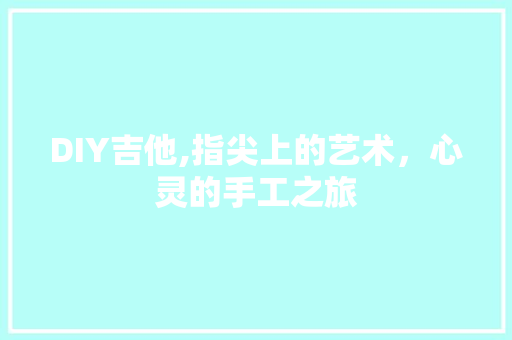 DIY吉他,指尖上的艺术，心灵的手工之旅 百度SEO