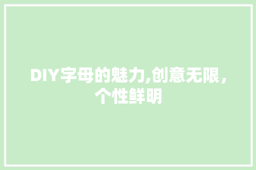 DIY字母的魅力,创意无限，个性鲜明 必应SEO