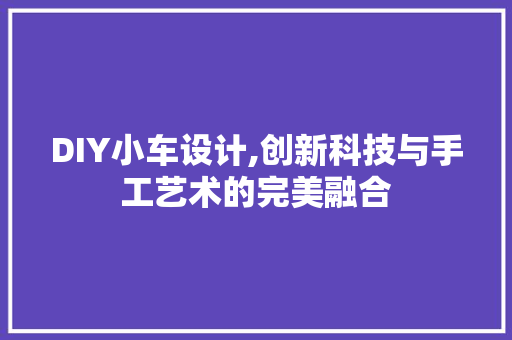 DIY小车设计,创新科技与手工艺术的完美融合 搜狗SEO