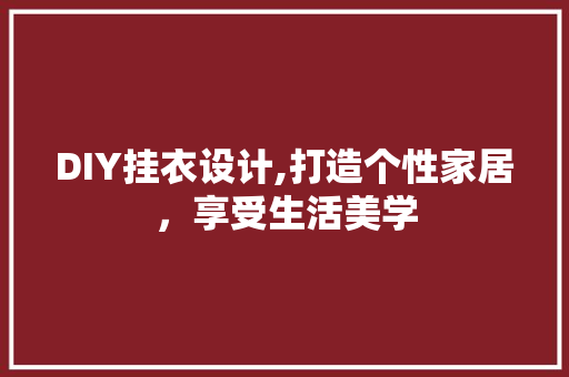 DIY挂衣设计,打造个性家居，享受生活美学 GoogleSEO