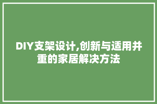 DIY支架设计,创新与适用并重的家居解决方法 必应SEO