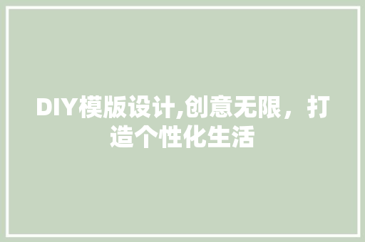 DIY模版设计,创意无限，打造个性化生活 百度SEO