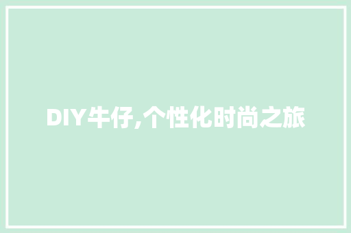DIY牛仔,个性化时尚之旅 搜狗SEO