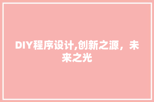 DIY程序设计,创新之源，未来之光 搜狗SEO