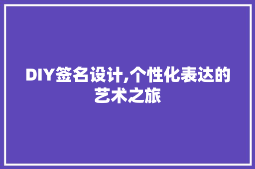 DIY签名设计,个性化表达的艺术之旅 百度SEO