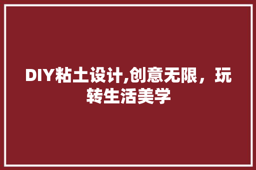 DIY粘土设计,创意无限，玩转生活美学 GoogleSEO