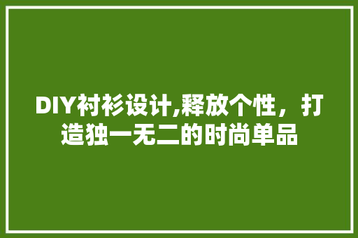 DIY衬衫设计,释放个性，打造独一无二的时尚单品 GoogleSEO