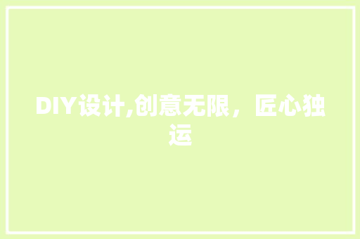 DIY设计,创意无限，匠心独运 神马SEO