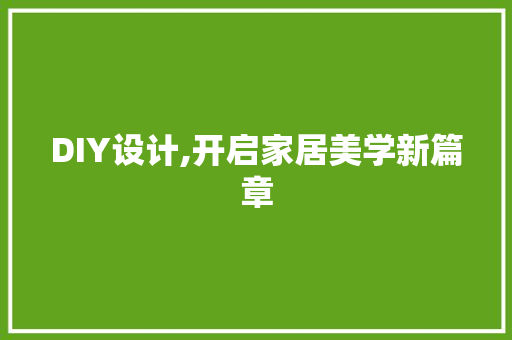 DIY设计,开启家居美学新篇章 必应SEO