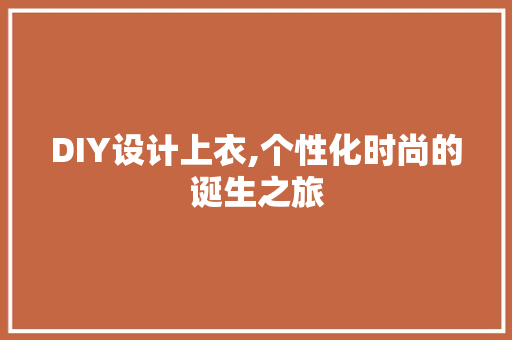 DIY设计上衣,个性化时尚的诞生之旅 百度SEO