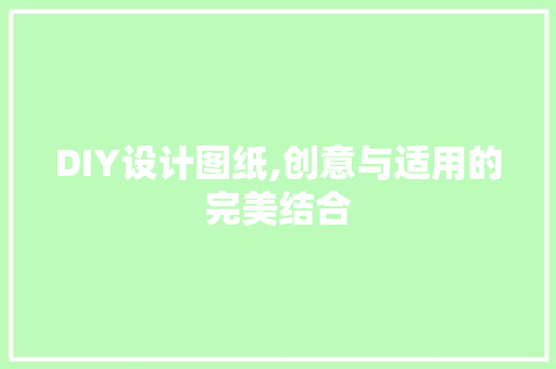 DIY设计图纸,创意与适用的完美结合 GoogleSEO