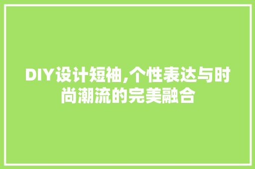 DIY设计短袖,个性表达与时尚潮流的完美融合 搜狗SEO
