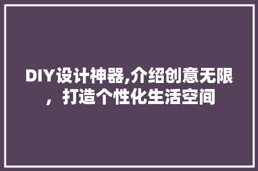 DIY设计神器,介绍创意无限，打造个性化生活空间 GoogleSEO