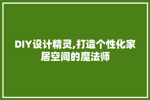 DIY设计精灵,打造个性化家居空间的魔法师 必应SEO