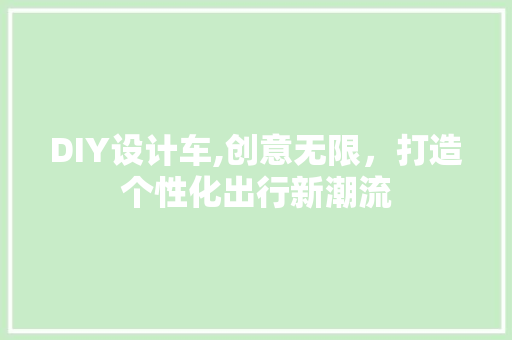 DIY设计车,创意无限，打造个性化出行新潮流 GoogleSEO
