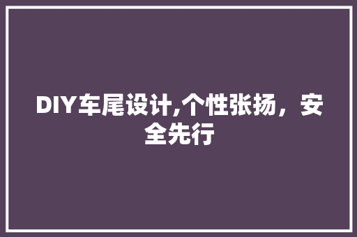 DIY车尾设计,个性张扬，安全先行 必应SEO