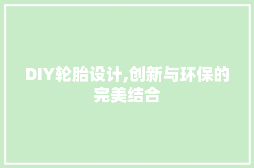 DIY轮胎设计,创新与环保的完美结合 必应SEO