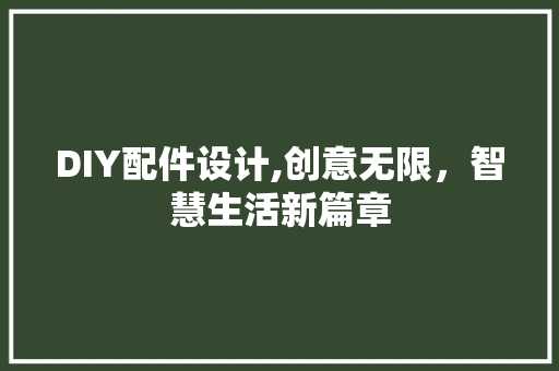 DIY配件设计,创意无限，智慧生活新篇章 必应SEO