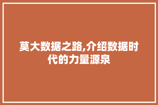 莫大数据之路,介绍数据时代的力量源泉 必应SEO