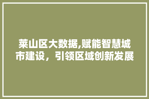 莱山区大数据,赋能智慧城市建设，引领区域创新发展 必应SEO