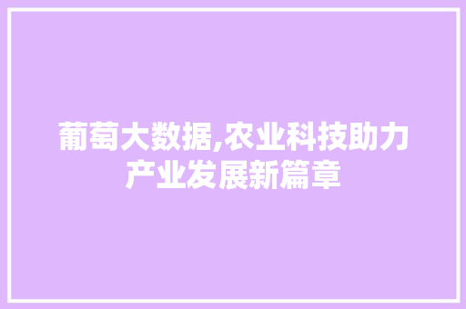 葡萄大数据,农业科技助力产业发展新篇章 神马SEO