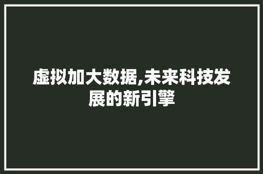 虚拟加大数据,未来科技发展的新引擎 必应SEO