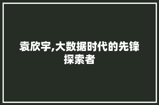 袁欣宇,大数据时代的先锋探索者 搜狗SEO
