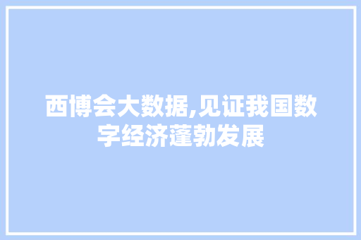 西博会大数据,见证我国数字经济蓬勃发展 必应SEO