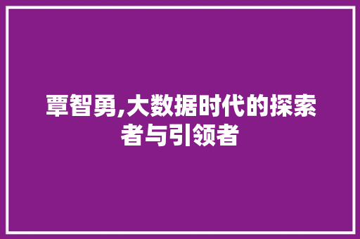 覃智勇,大数据时代的探索者与引领者 搜狗SEO