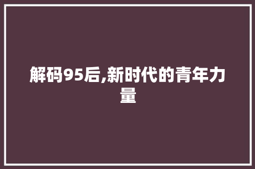 解码95后,新时代的青年力量 必应SEO