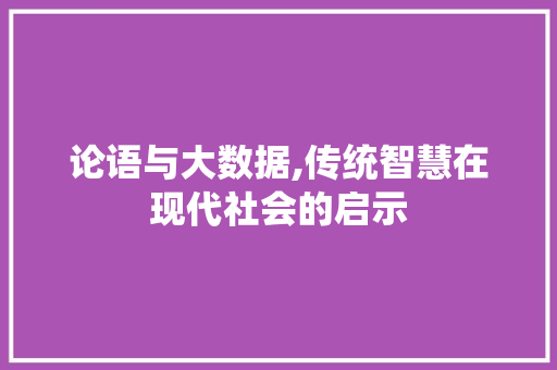论语与大数据,传统智慧在现代社会的启示 神马SEO