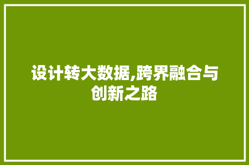 设计转大数据,跨界融合与创新之路 百度SEO