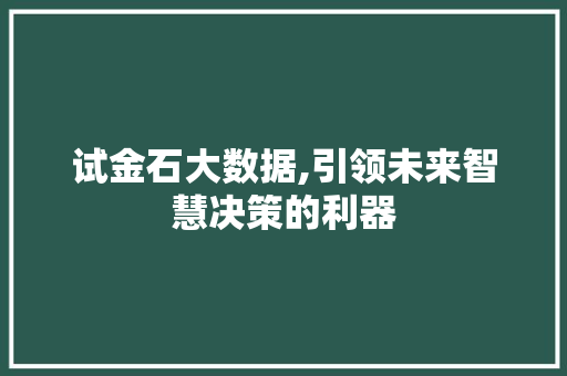 试金石大数据,引领未来智慧决策的利器 搜狗SEO