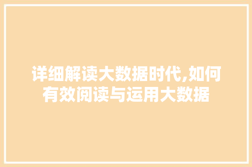 详细解读大数据时代,如何有效阅读与运用大数据 必应SEO