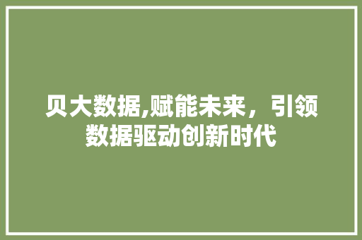 贝大数据,赋能未来，引领数据驱动创新时代 搜狗SEO