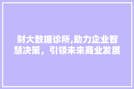 财大数据诊所,助力企业智慧决策，引领未来商业发展 神马SEO