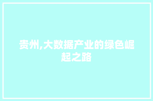 贵州,大数据产业的绿色崛起之路 GoogleSEO