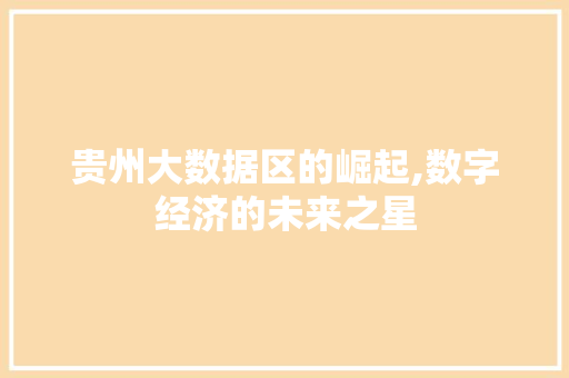 贵州大数据区的崛起,数字经济的未来之星 搜狗SEO