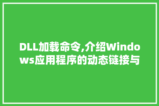 DLL加载命令,介绍Windows应用程序的动态链接与运行机制 必应SEO