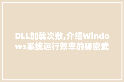 DLL加载次数,介绍Windows系统运行效率的秘密武器 神马SEO