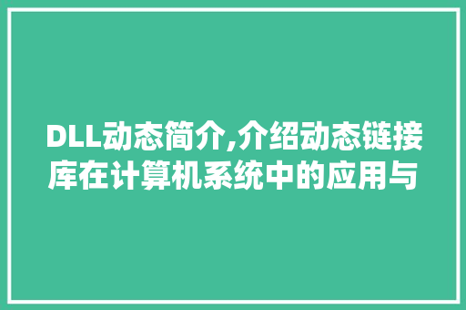 DLL动态简介,介绍动态链接库在计算机系统中的应用与价值 百度SEO
