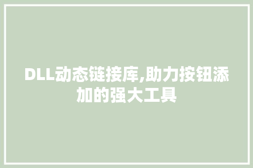 DLL动态链接库,助力按钮添加的强大工具 神马SEO
