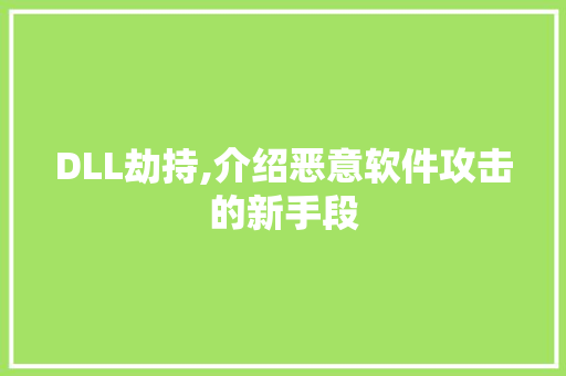 DLL劫持,介绍恶意软件攻击的新手段 GoogleSEO