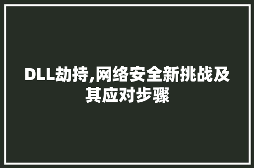 DLL劫持,网络安全新挑战及其应对步骤 神马SEO