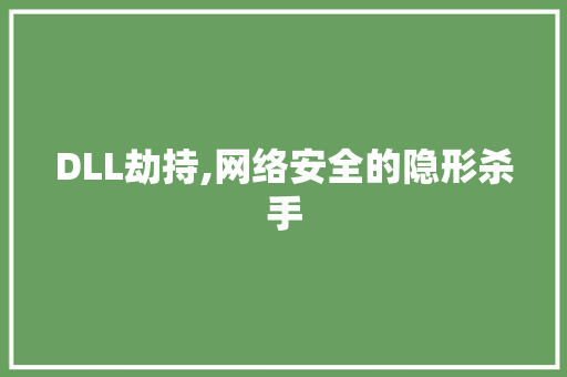 DLL劫持,网络安全的隐形杀手 百度SEO