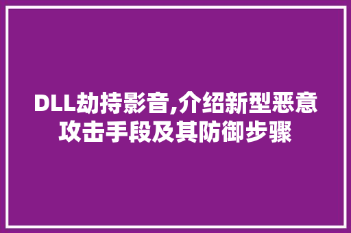 DLL劫持影音,介绍新型恶意攻击手段及其防御步骤 必应SEO